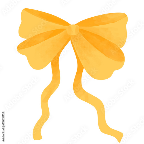 ribbon bow watercolor illustration
