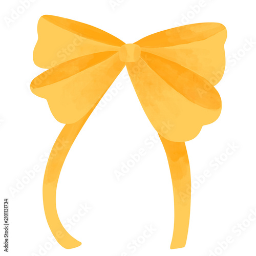 ribbon bow watercolor illustration
