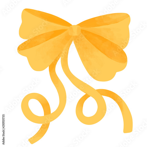ribbon bow watercolor illustration
