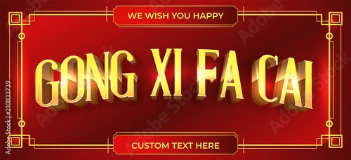 happy chinese new year text design