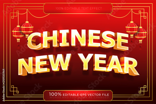 happy chinese new year text design