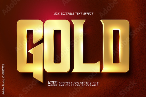 Luxury Glossy Gold Metallic 3D Vector Text Effect