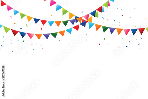 Celebration rainbow flag and confetti party 001