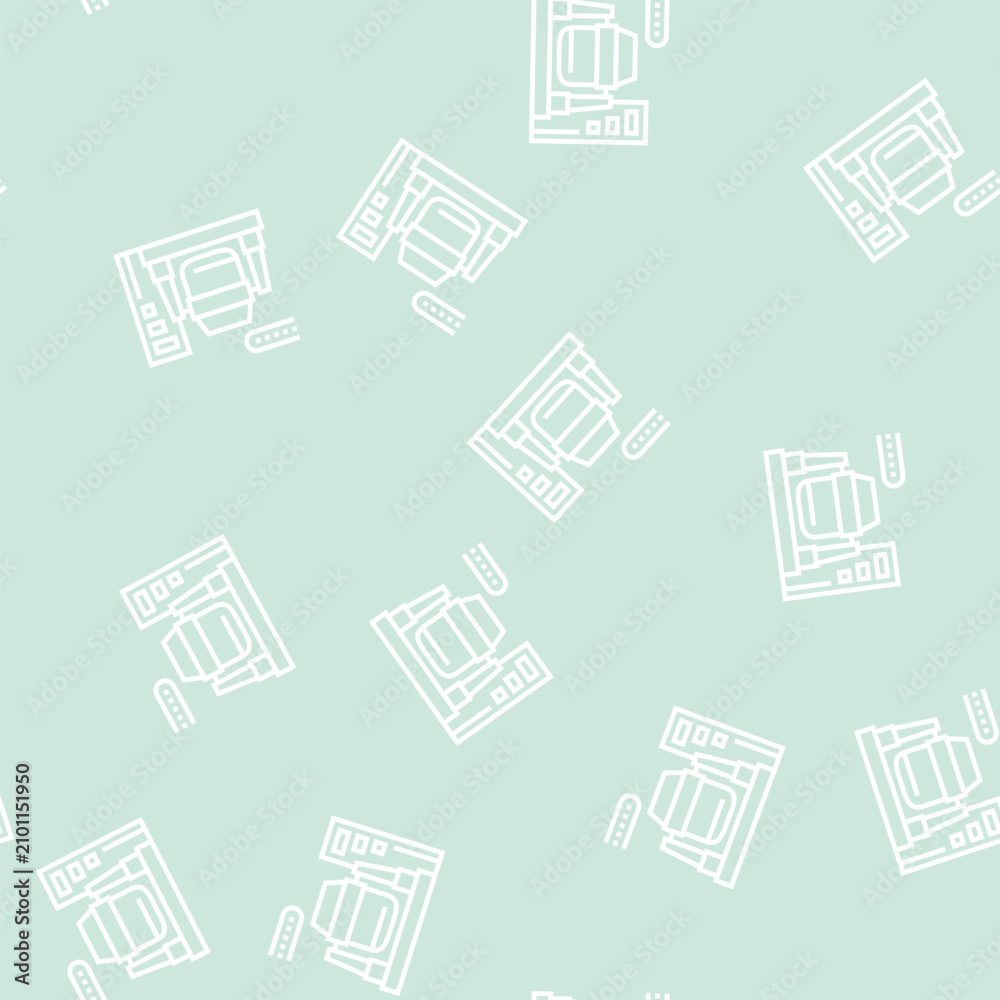 Fototapeta premium iron or coal processing plants vector line seamless pattern iron or coal processing plants sign illustration