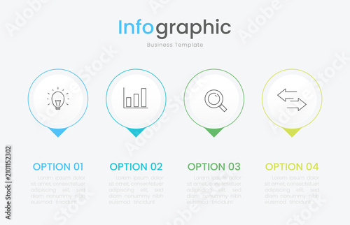 Infographic 4 options design elements for your business data. Vector Illustration.