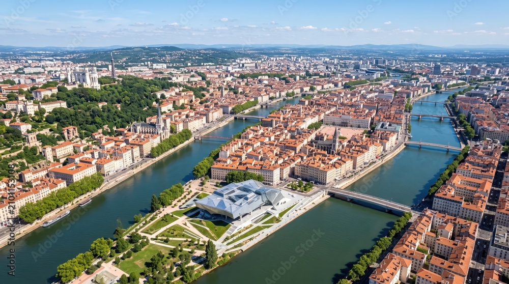Fototapeta premium France Lyon Historic Center Iconic France Scenery