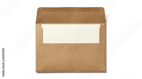 Brown kraft paper envelope with rectangular white address window