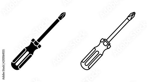 Photography Screwdriver Silhouette On White Background Tool Illustration
