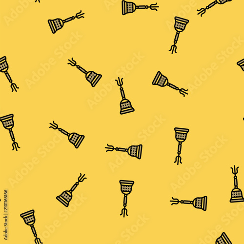 Bild auf Leinwand daoist bell taoism vector seamless pattern daoist bell taoism sign illustration