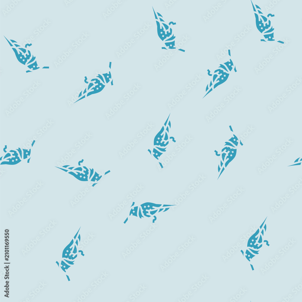 Fototapeta premium horned sungem bird exotic vector glyph seamless pattern horned sungem bird exotic sign illustration