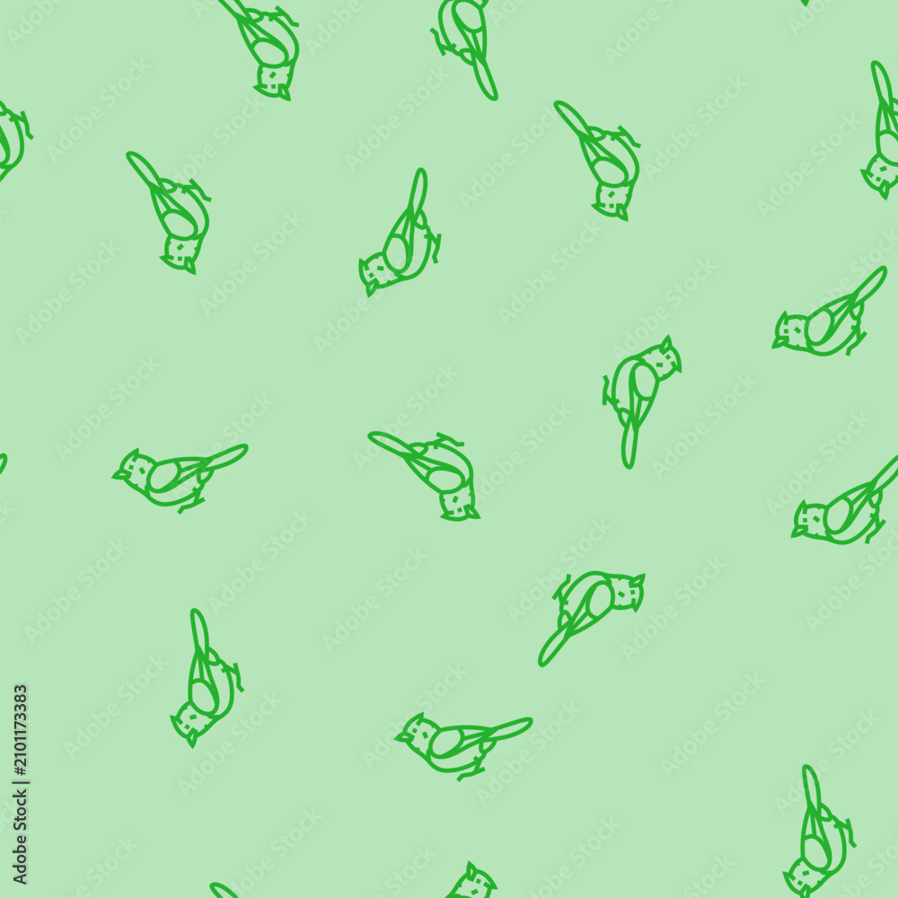 Fototapeta premium darnauds barbet bird exotic vector line seamless pattern darnauds barbet bird exotic sign illustration