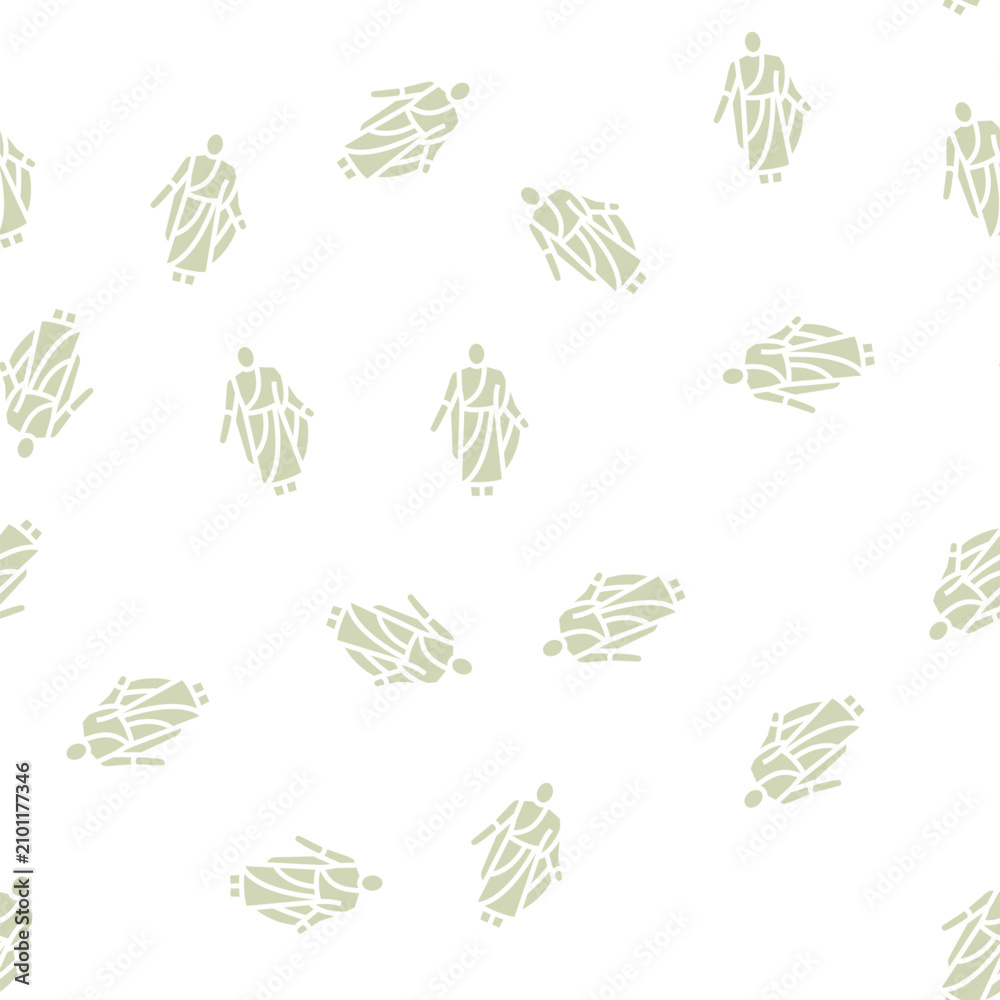 Obraz premium toga ancient rome vector glyph seamless pattern toga ancient rome sign illustration