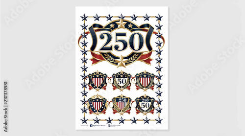 USA 250 Year Anniversary Celebration Emblem Set