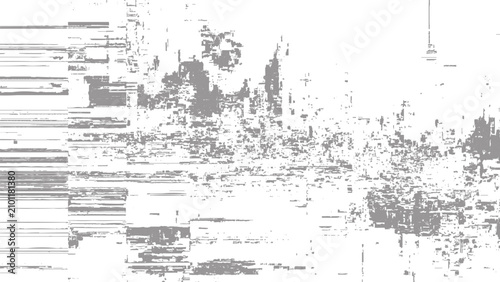 Konstfotografi Glitchy distorted digital error pattern with horizontal lines and gray pixels on