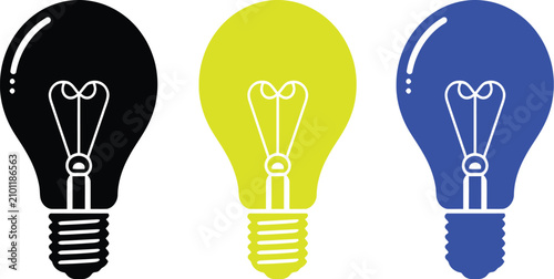 Colorful light bulb icons in vector format