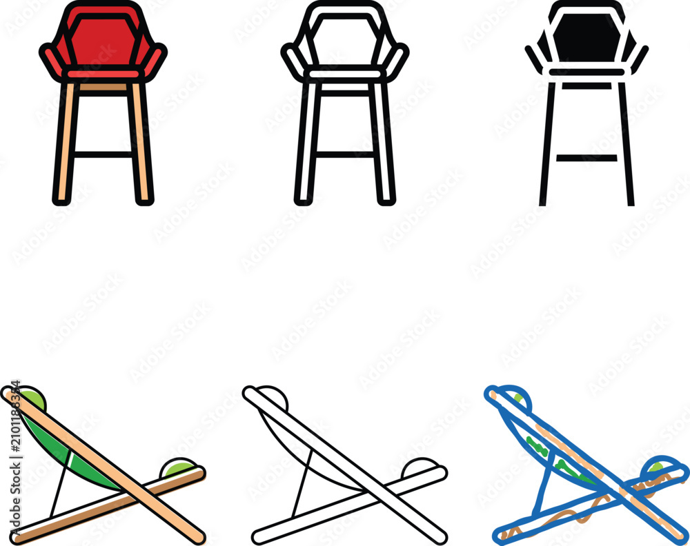 Obraz premium bar stool outdoor furniture color icon vector. bar stool outdoor furniture clean sign. isolated symbol