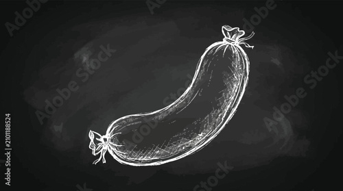 Bild auf Leinwand Hand drawn illustration of a sausage sketch.