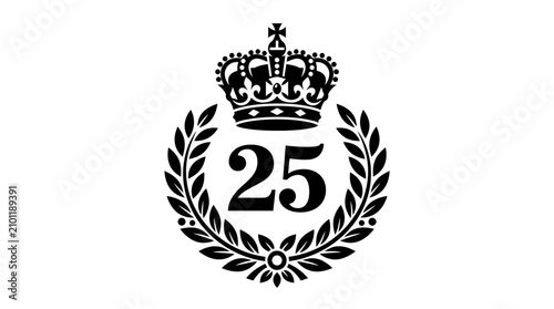 25th Anniversary Crown Laurel Wreath Emblem