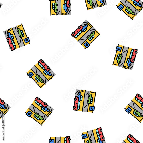 Cuadro en lienzo multilevel car parking vector seamless pattern multilevel car parking sign illus