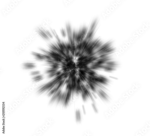 中心から放射状に広がる黒い爆発エフェクト