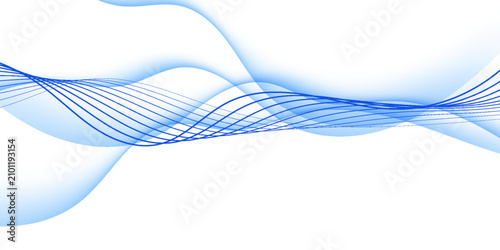 Abstract Background, Transparent Waved Lines. Soft Blue Smoke Wave BG. Colorful Gradient Flowing Wavy Lines. Vector illustration.