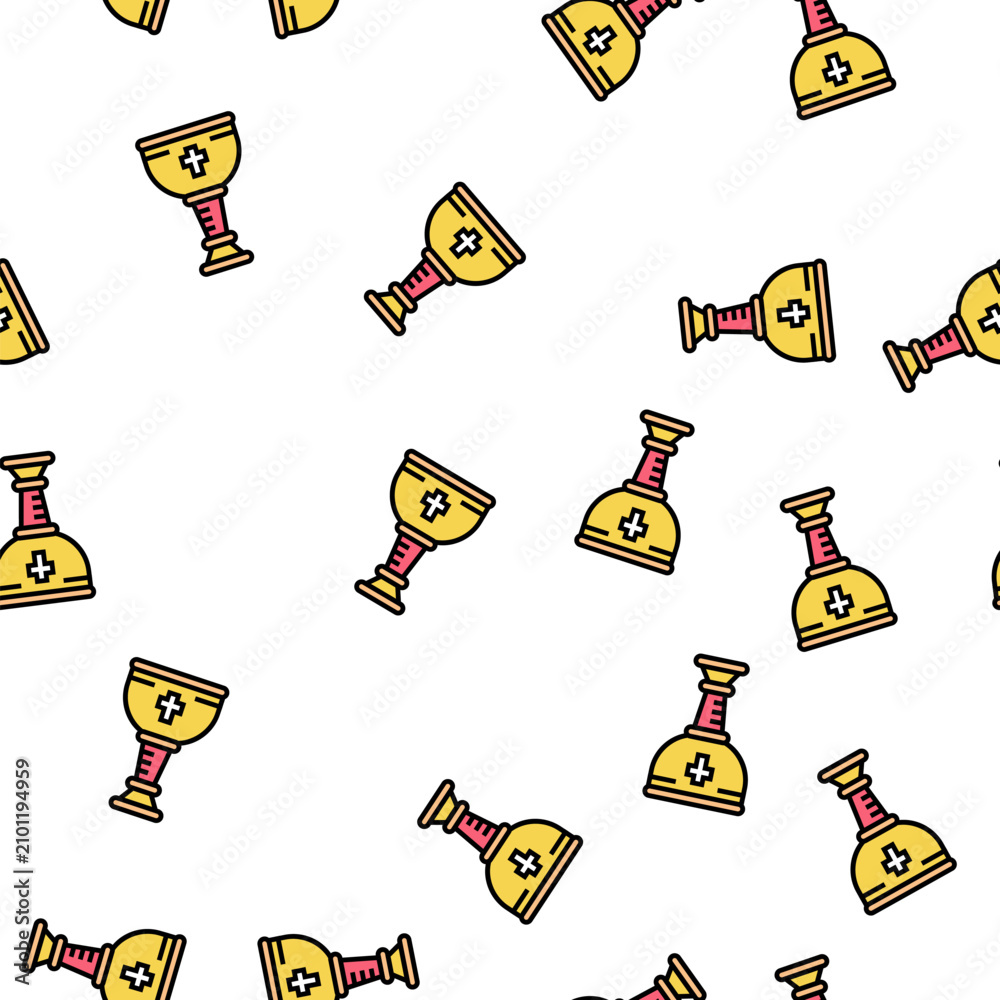 Obraz premium wine christianity cup vector seamless pattern wine christianity cup sign illustration