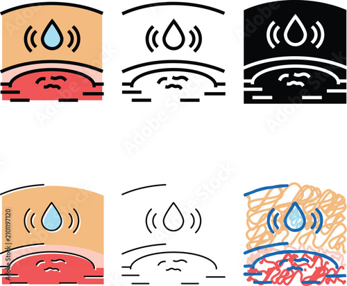 Vászonkép swelling health medical problem color icon vector