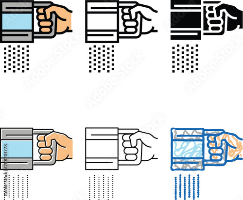 Bilde på lerret flour sift color variants icon vector
