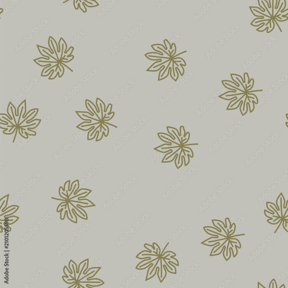 Fototapeta premium fatsia japonica tropical leaf vector line seamless pattern fatsia japonica tropical leaf sign illustration