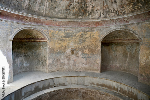 Circular Frigidarium or Cold Water Room in Ancient Pompeii Forum Baths