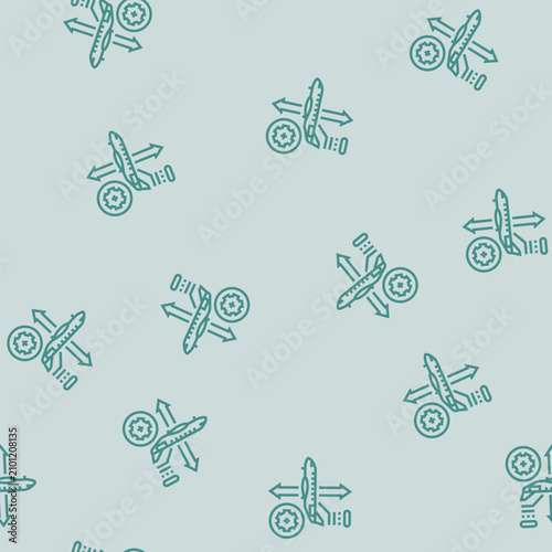 Foto aileron adjustment aircraft vector line seamless pattern aileron adjustment airc