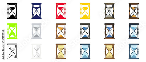 Obraz na płótnie Collection of Colorful Hourglass Sand Timers