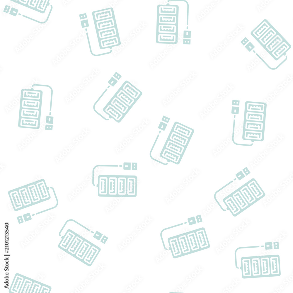 Fototapeta premium hub usb vector glyph seamless pattern hub usb sign illustration
