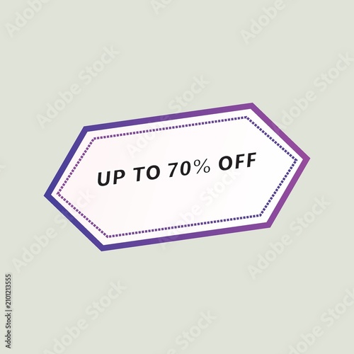 фотографія Up to seventy percent off purple dotted border frame illustration asset