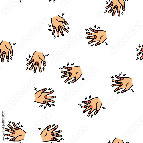 Vászonkép rheumatoid arthritis vector seamless pattern rheumatoid arthritis sign illustrat