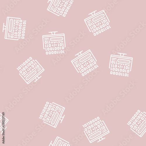 Fotografía microcode development vector line seamless pattern microcode development sign il
