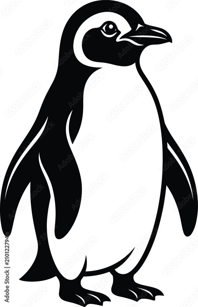 Obraz premium Standing Penguin Vector Silhouette Illustration