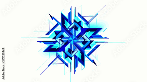 abstract blue snowflake design
