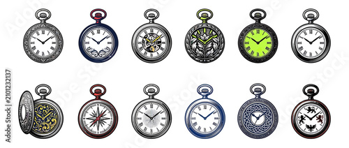 Photos Vintage Pocket Watch Collection Illustration