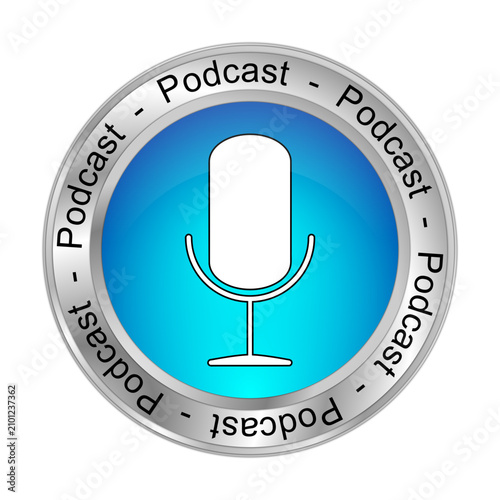 Podcast Button - 3D illustration
