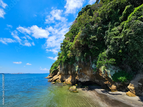 Bild auf Leinwand 猿島で撮影した島と海