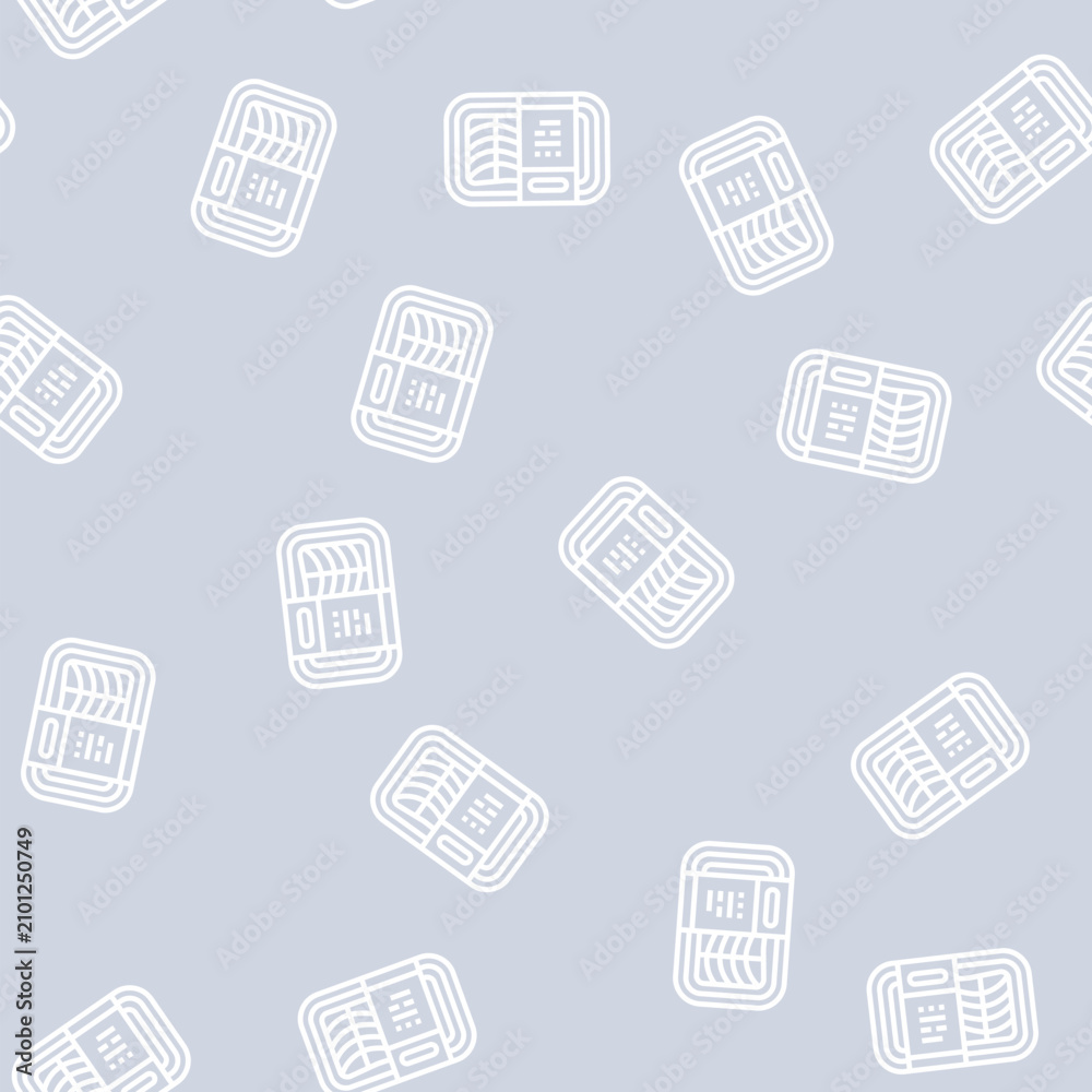 Fototapeta premium package salmon vector line seamless pattern package salmon sign illustration
