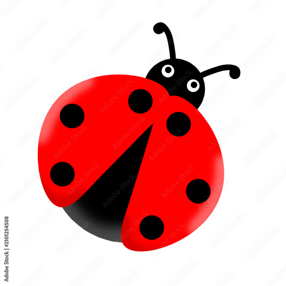 Obraz premium Ladybug, ladybird icon. Cute cartoon kawaii funny baby character. Black and red insect. Childish style. Happy Valentines Day Card Sticker