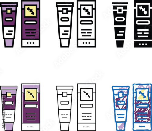 Foto stylized cream removal scar color icon vector