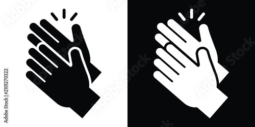 Canvas Print Applauding hands vector icon set
