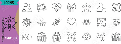 People social network community icons. people icon set, handshake icon set, heart icon set