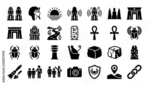 Fotografía Collection of diverse cultural and technological symbols.