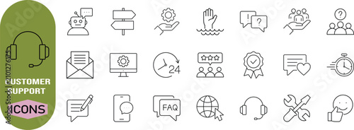 Bild auf Leinwand Customer service support vector icons