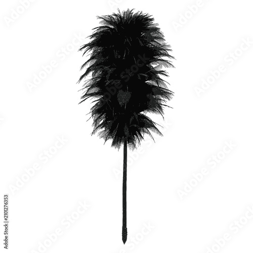 Foto A minimalist vector illustration of a black feather duster on a white background