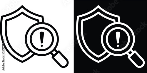detection Two-tone version in black and white background